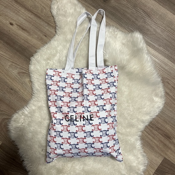 CELINE Gorgeous Tote Red and White Tote Bag - Picture 1 of 13